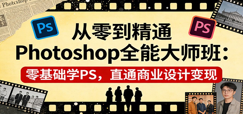 Photoshop全能大师速成课 零基础直达商业设计高手-九零创业网