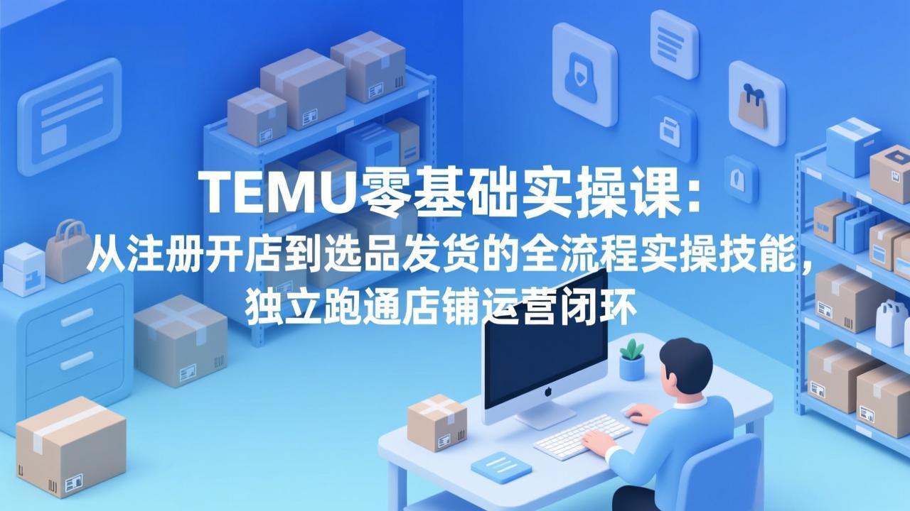 TEMU实操课 零基础开店 全链路运营闭环速成-九零创业网