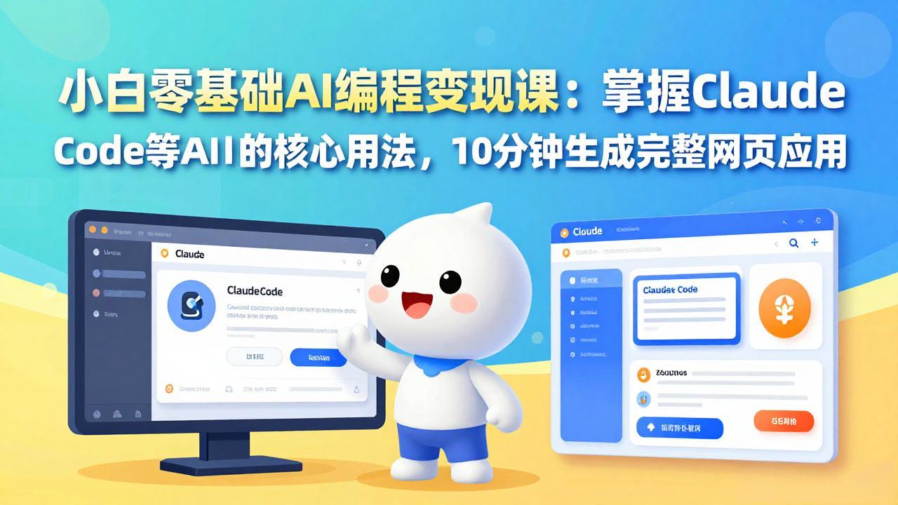 零基础AI编程课 10分钟用Claude Code打造网页应用-九零创业网