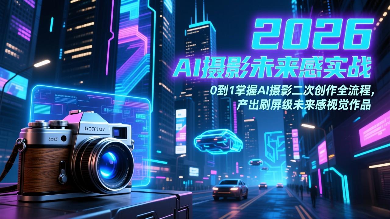 2026 AI摄影革命 从零到未来 打造爆款视觉盛宴-九零创业网