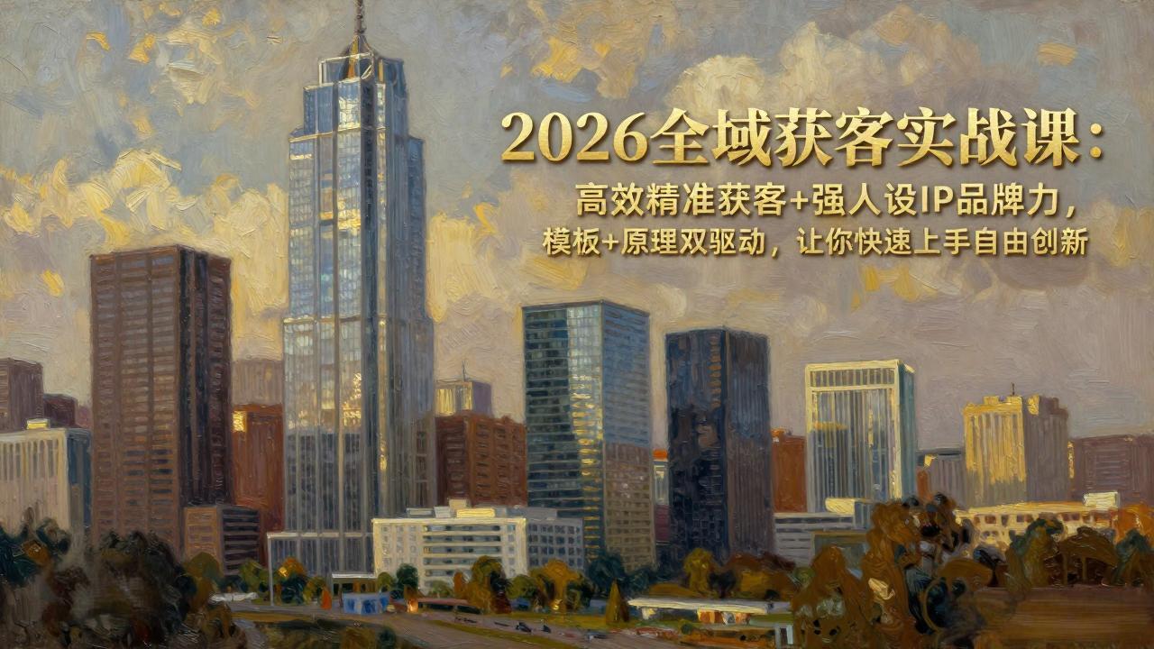2026全域获客速成宝 精准引流+IP打造 模板原理双管齐下-九零创业网