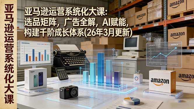 亚马逊运营全攻略 选品矩阵+广告技巧+AI助力 打造高效成长路径-九零创业网