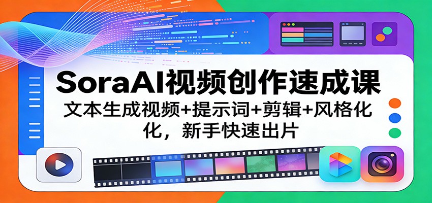 SoraAI视频速成 文本变片 剪辑风华 新手速成-九零创业网