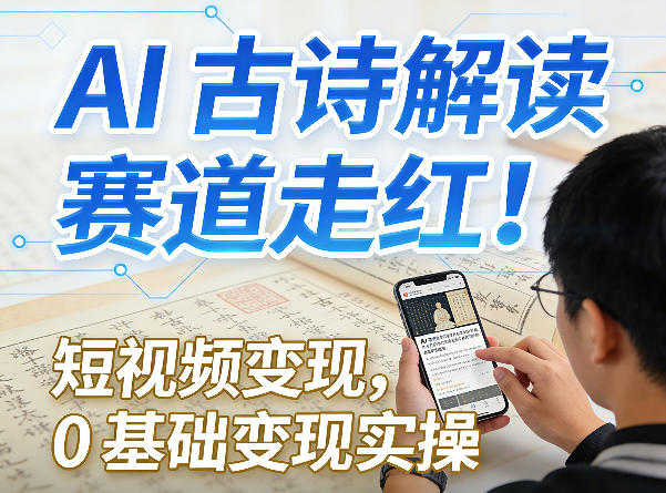AI古诗解读短视频热 零基础变现攻略速来学-九零创业网