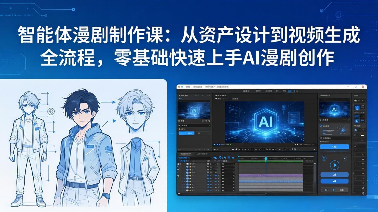 AI漫剧创作课 资产设计到视频生成 零基础速成-九零创业网