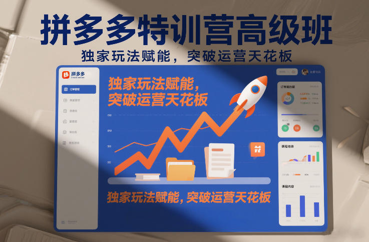 拼多多特训营高阶班 独家秘籍 突破运营新高度-九零创业网