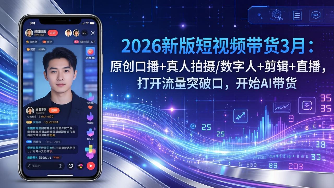 2026年短视频带货新风向 AI赋能 原创口播+真人/数字人直播 流量爆发-九零创业网