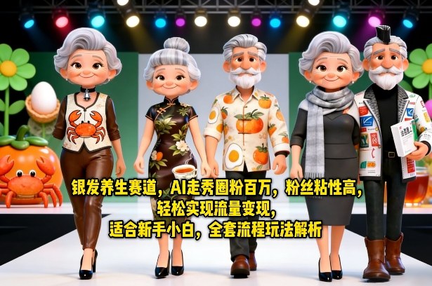 AI走秀引银发养生热 新手小白轻松变现全攻略-九零创业网
