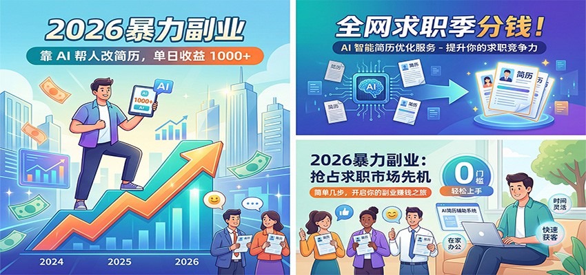 AI简历助手 求职季日赚千 全网分金新潮流-九零创业网