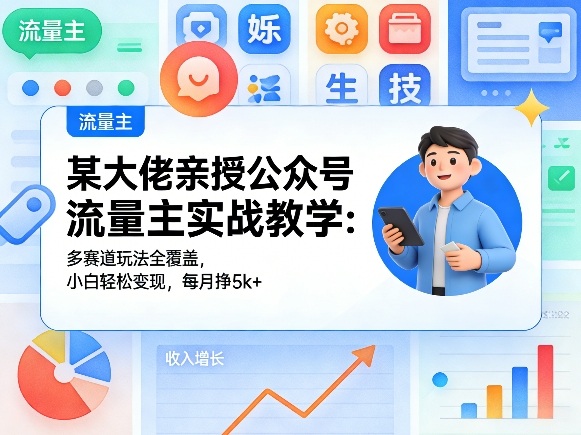 大佬亲授公众号流量变现 小白速成 月入5k+攻略-九零创业网