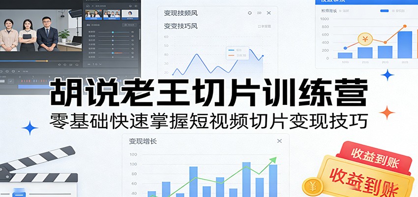 胡说老王切片营 短视频小白速成变现攻略-九零创业网