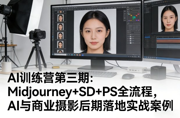 AI训练营三期 Midjourney+SD+PS全链路 商业摄影后期实战解析-九零创业网
