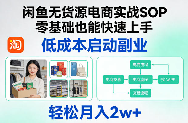 闲鱼无货源SOP 新手月入2万+ 副业启动攻略-九零创业网