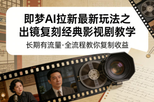 AI复刻经典剧教学 流量变现新玩法 轻松复制收益-九零创业网