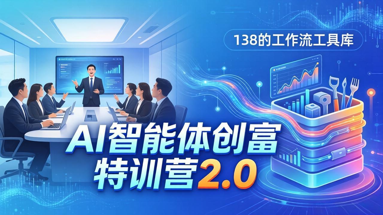 AI智能体创富训练营2.0：3天闭门直播+视频课+工具库，从0到1搭建智能体附138个工作流-九零创业网
