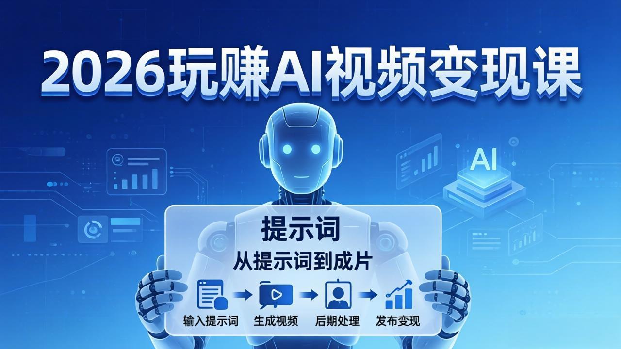 AI视频变现课2026 全链路AI视频制作 高效产出变现之道-九零创业网