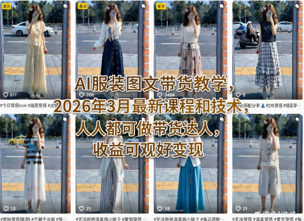 AI服装带货新风向 2026年技术课程 轻松变现成达人-九零创业网