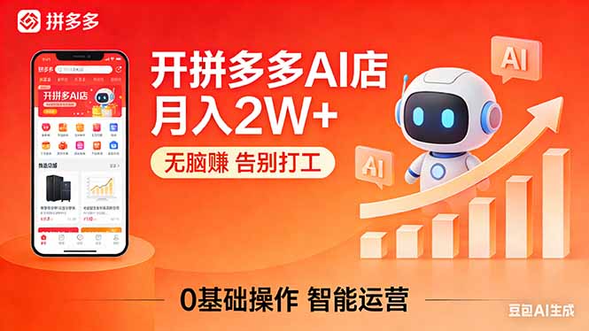 拼多多AI店月入2W+ 轻松创业手册揭秘-九零创业网