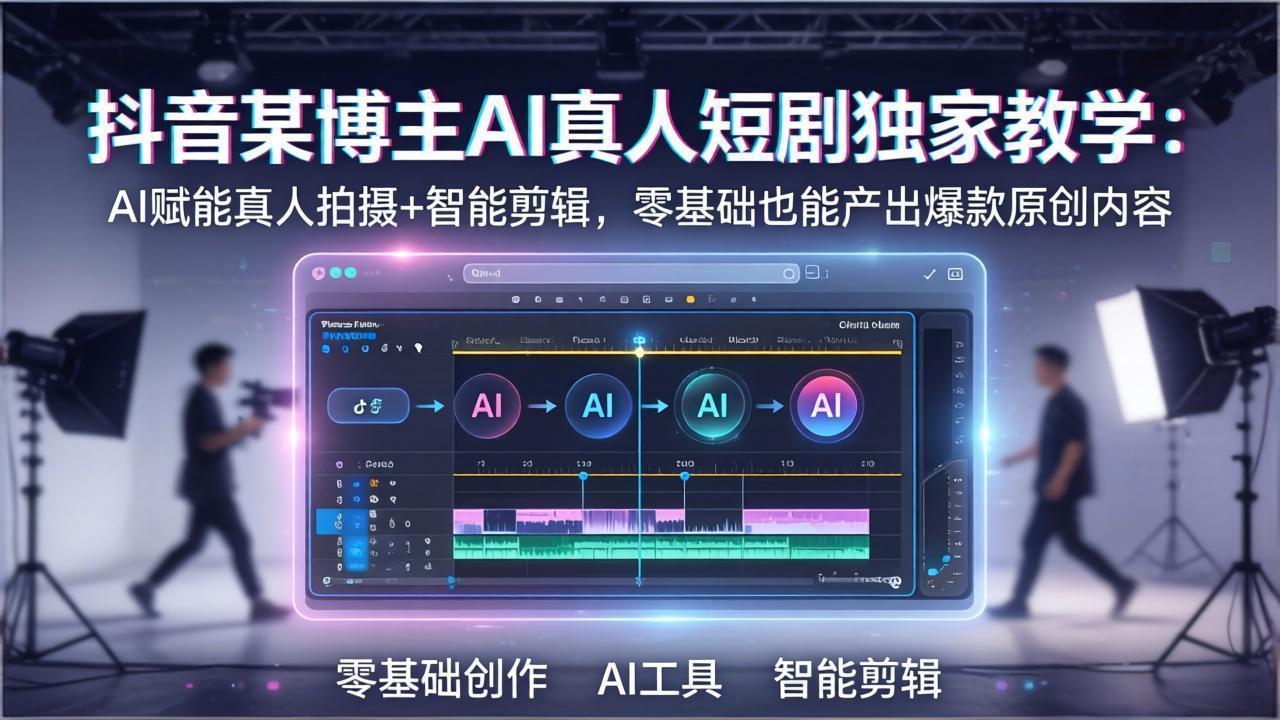 抖音AI真人短剧秘籍 智能剪辑 零基础打造爆款原创剧-九零创业网