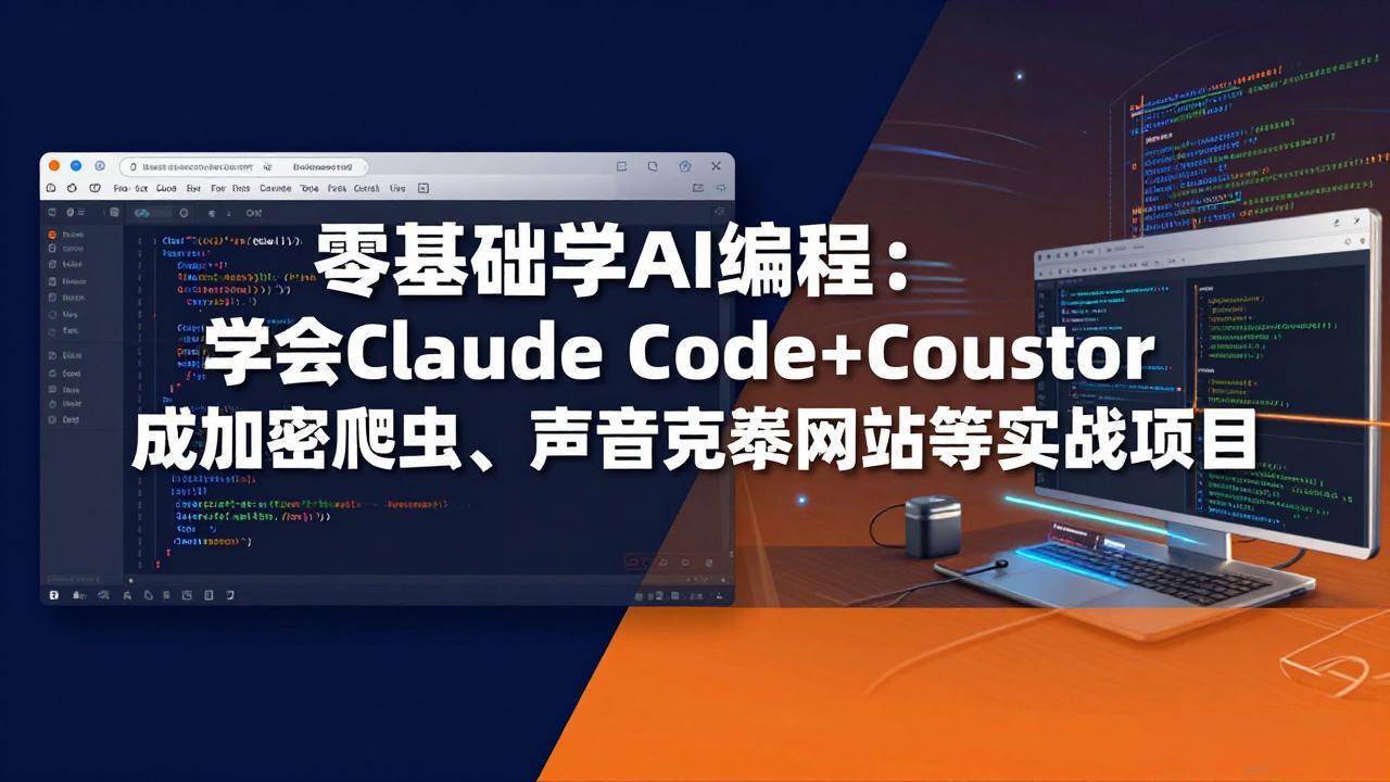 零基础AI编程 Claude Code+Cursor打造加密爬虫 声音克隆网站-九零创业网