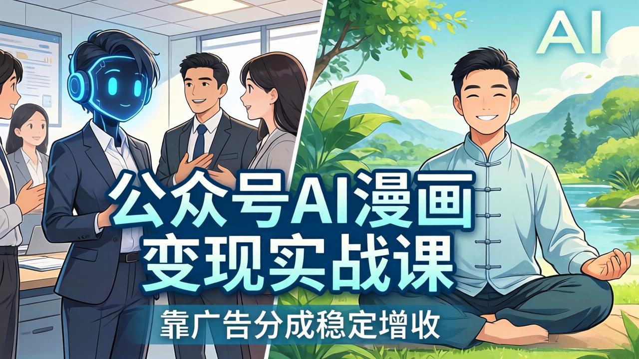 AI漫画实战课 星座职场养生 广告分成多赛道增收指南-九零创业网