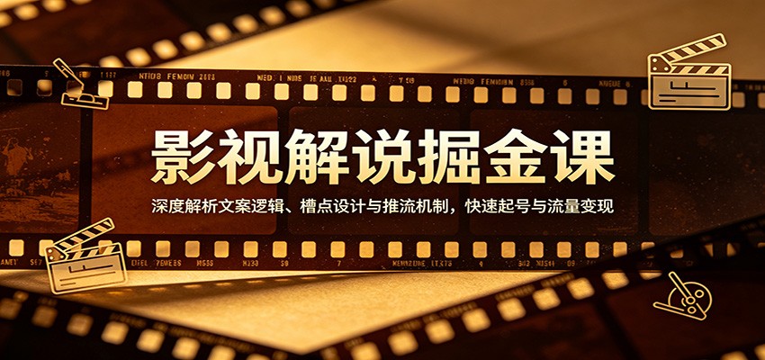 影视解说课揭秘 文案攻略+槽点制胜 快速起号变现-九零创业网