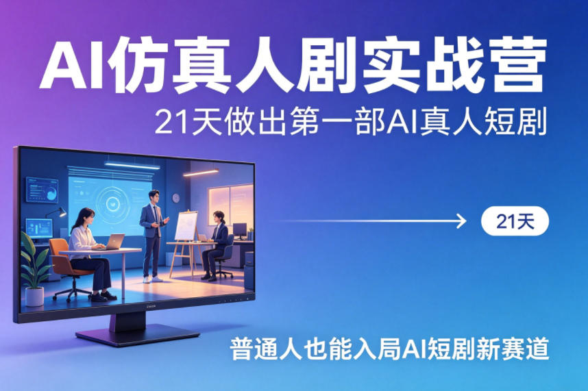 21天AI剧实战营 零基础打造AI真人短剧-九零创业网