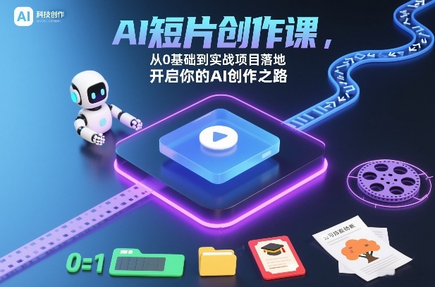 AI短片创作入门到实战 开启你的AI创意之旅🚀-九零创业网