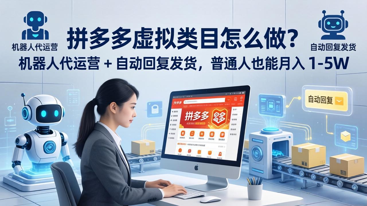 拼多多虚拟类目机器人运营 自动回复发货 月入1 5万轻松实现-九零创业网