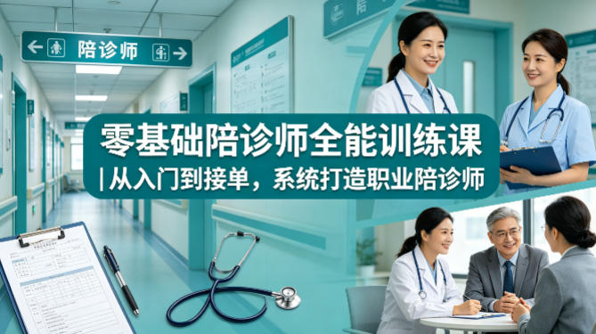 零基础陪诊师速成班 入门接单 全能陪诊师养成记-九零创业网