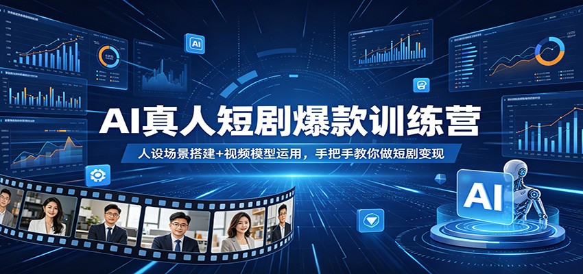 AI短剧变现速成营 人设场景+视频模型 打造爆款教程-九零创业网