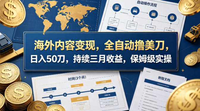 海外内容全自动变现 月入50刀 三月稳定收益攻略-九零创业网