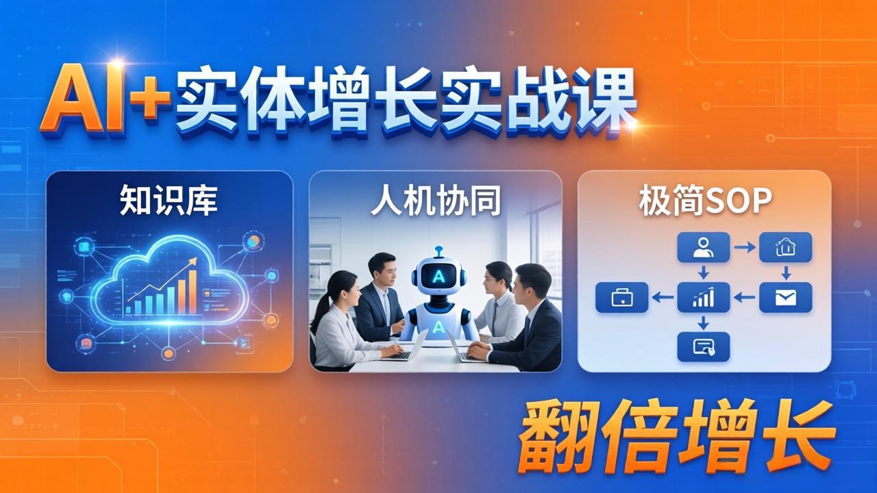 AI赋能实体 知识库驱动 人机协同翻倍增长策略课-九零创业网