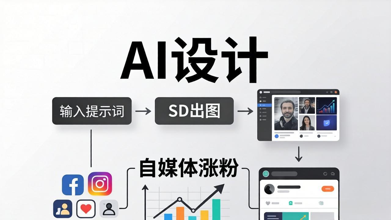 AI赋能设计 SD绘图自媒体涨粉 告别焦虑 轻松突破内卷-九零创业网