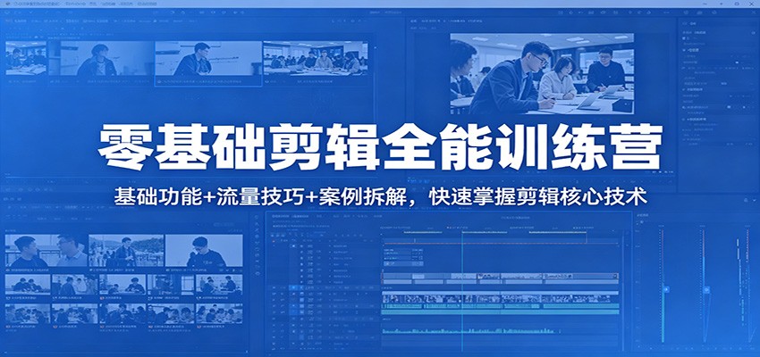 零基础剪辑速成营 全能技巧 案例解析 轻松入门-九零创业网