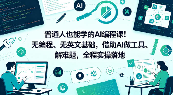 零基础AI编程课 AI工具助你解难题 实操学习新体验-九零创业网